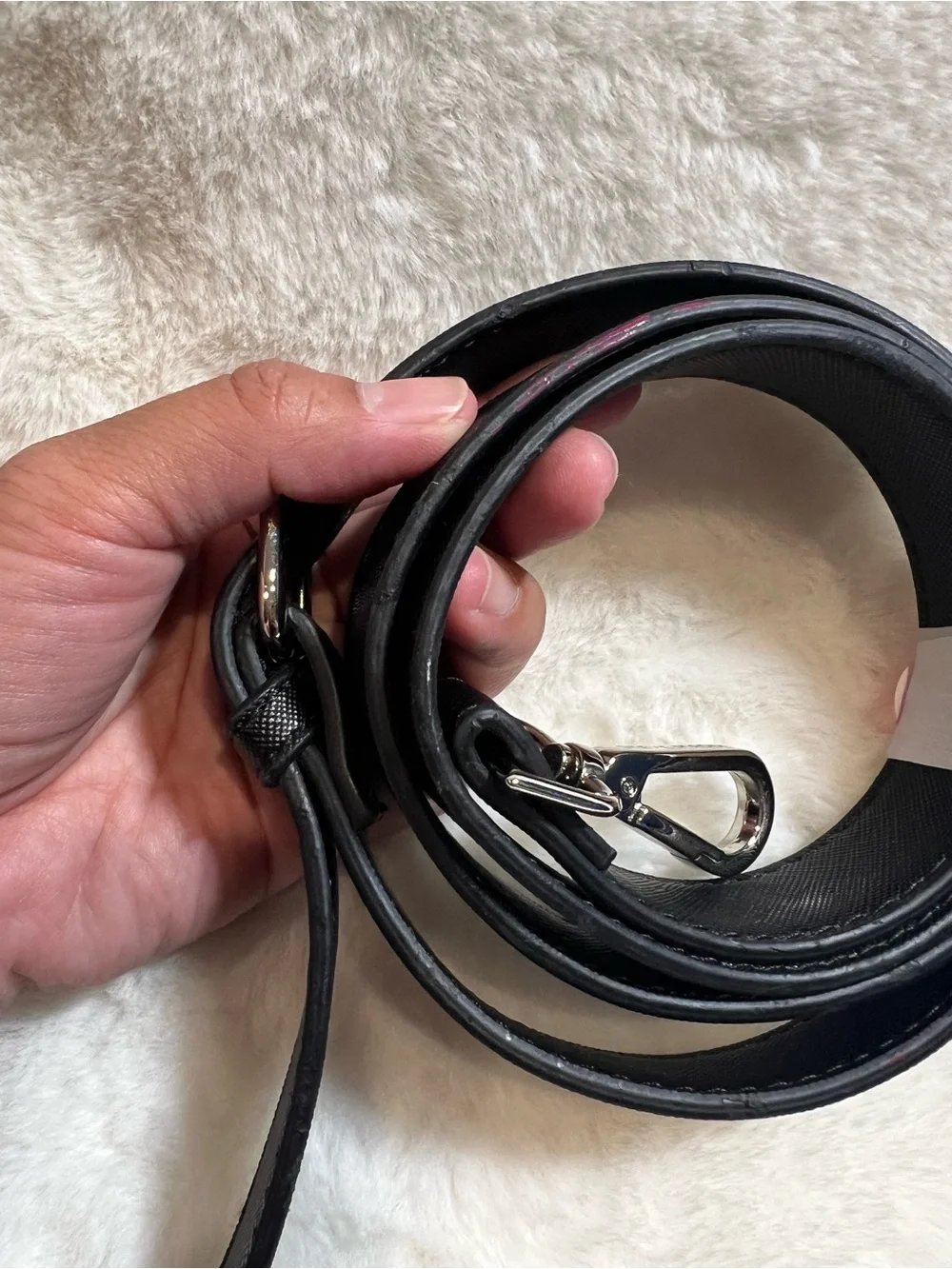 Steve Madden Leather Crossbody Strap with Silver Hardware - replacement strap